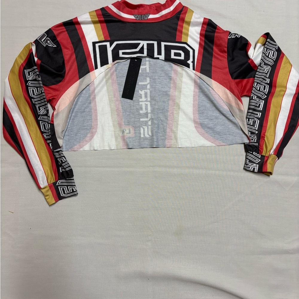 LF the brand Colorful Striped Long Sleeve Crop Top new